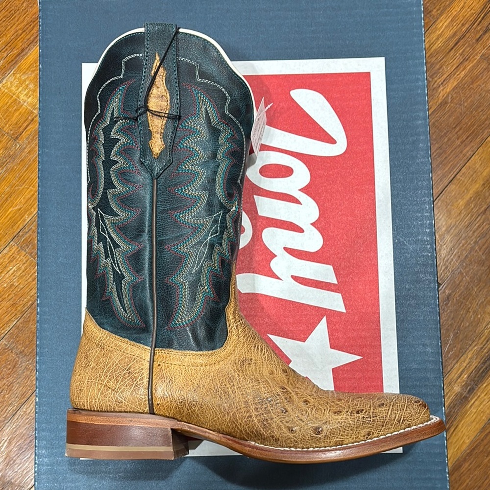 Tony Lama Tan and Black Heeled Boots Western Style